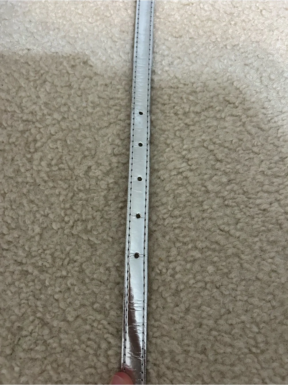 Skinny Silver Metallic Belt - Slim Waist Strap